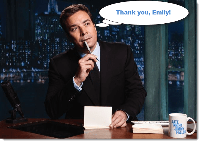 Thank you Emily